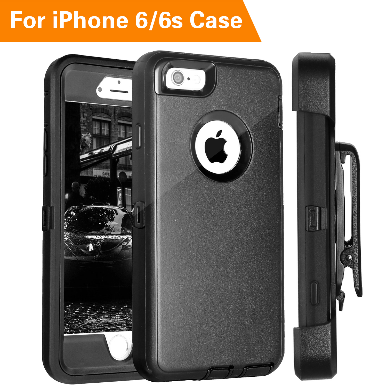 iPhone 5 Case, FogeekHeavy Duty PC + TPU Combo Protective Defender Body Armor Case for iPhone 5 & iPhone 5S(Orange/Green)