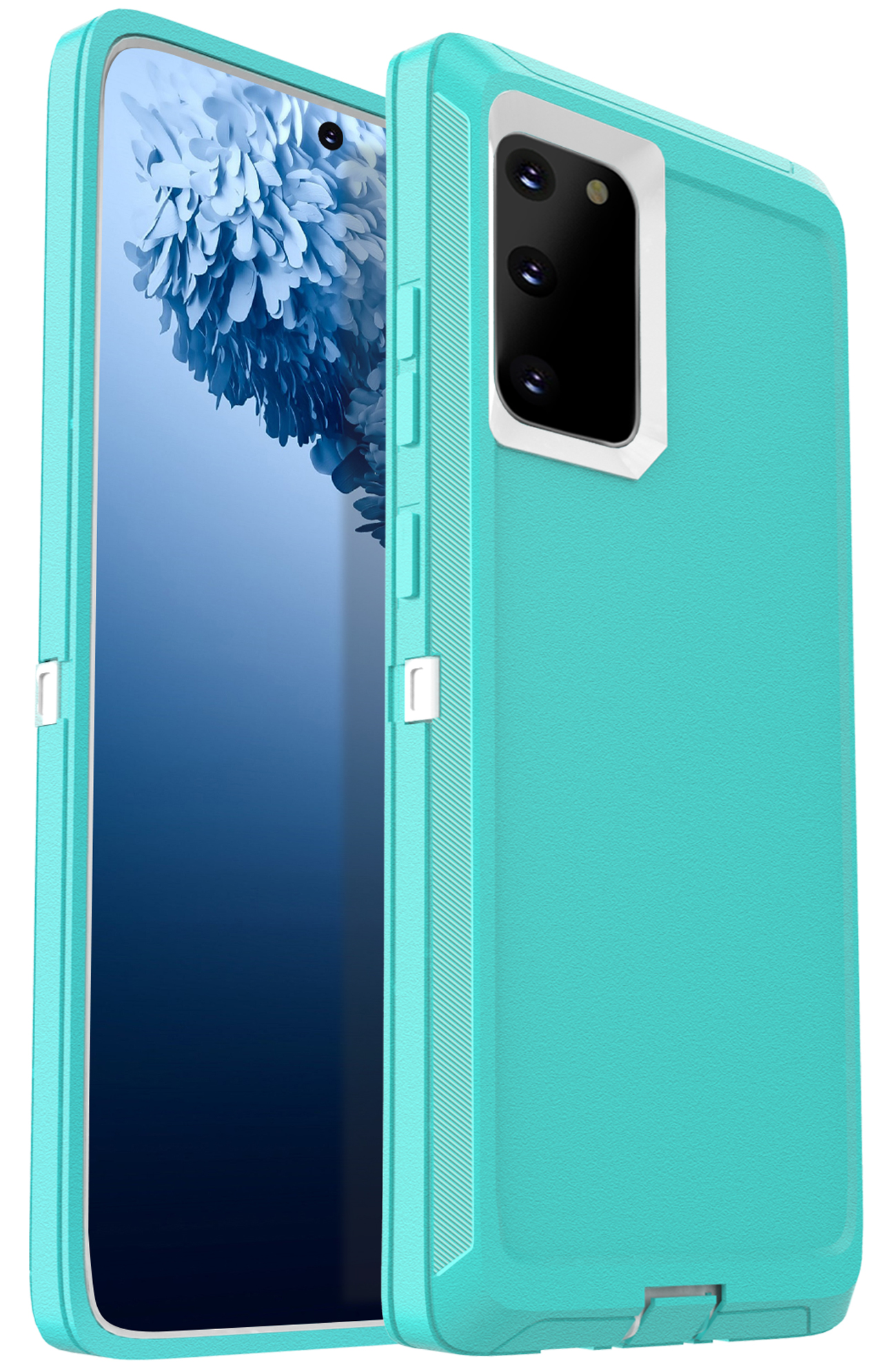 FOGEEK Compatible with Samsung Galaxy S20 5G Case, Heavy Duty Rugged Case, Protective Cover (Shockproof)(Drop Proof) Case for Galaxy S20 5G (6.2 inch) 2020 (Aqua Mint/White)