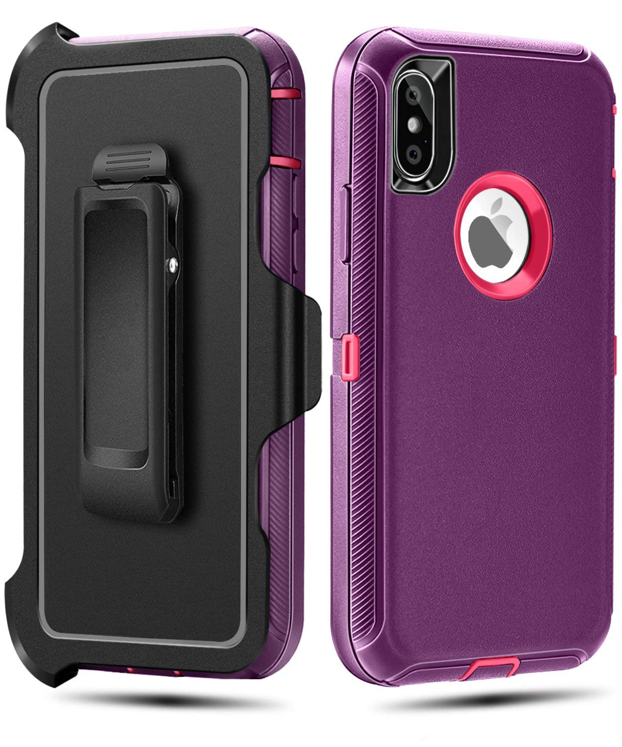 iPhone XS,iPhone X Case,FOGEEK Belt Clip Holster Heavy Duty Kickstand Cover [Support Wireless Charging] [Dust-Proof] [Shockproof] Compatible for Apple iPhone XS（2018）, iPhone X（2017）, 5.8 inch (Black and Orange)