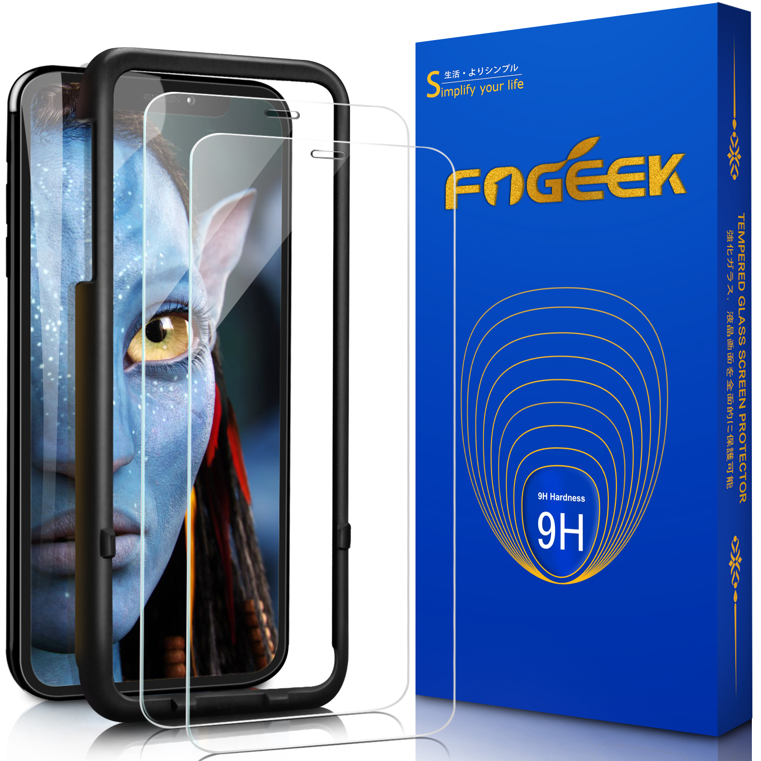 FOGEEK iPhone XS MAX Screen Protector, 0.33mm 9H Tempered Glass for iPhone Xs Max, Anti-Fingerprint & Scratch Resistant,UPC:707409695423