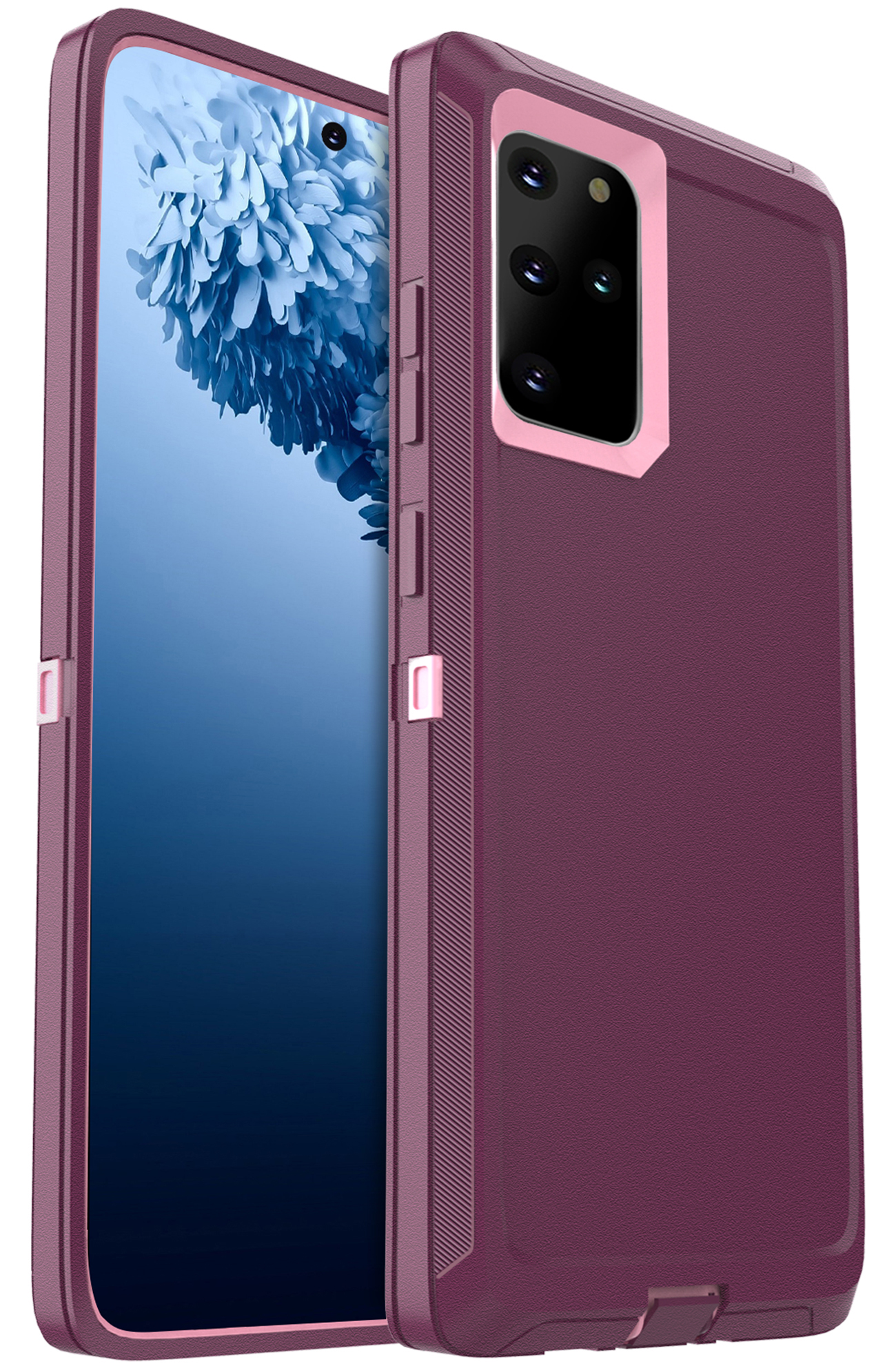 FOGEEK Compatible with Samsung Galaxy S20 Plus 5G Case, Heavy Duty Rugged Case, Protective Cover (Shockproof)(Drop Proof) Case for Galaxy S20+ 5G (6.7 inch) 2020 (Wine/Pink)